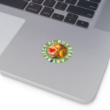 Load image into Gallery viewer, Round Vinyl Sticker — "Reject AI, Buy Real Art" Painterly Palette Sticker

